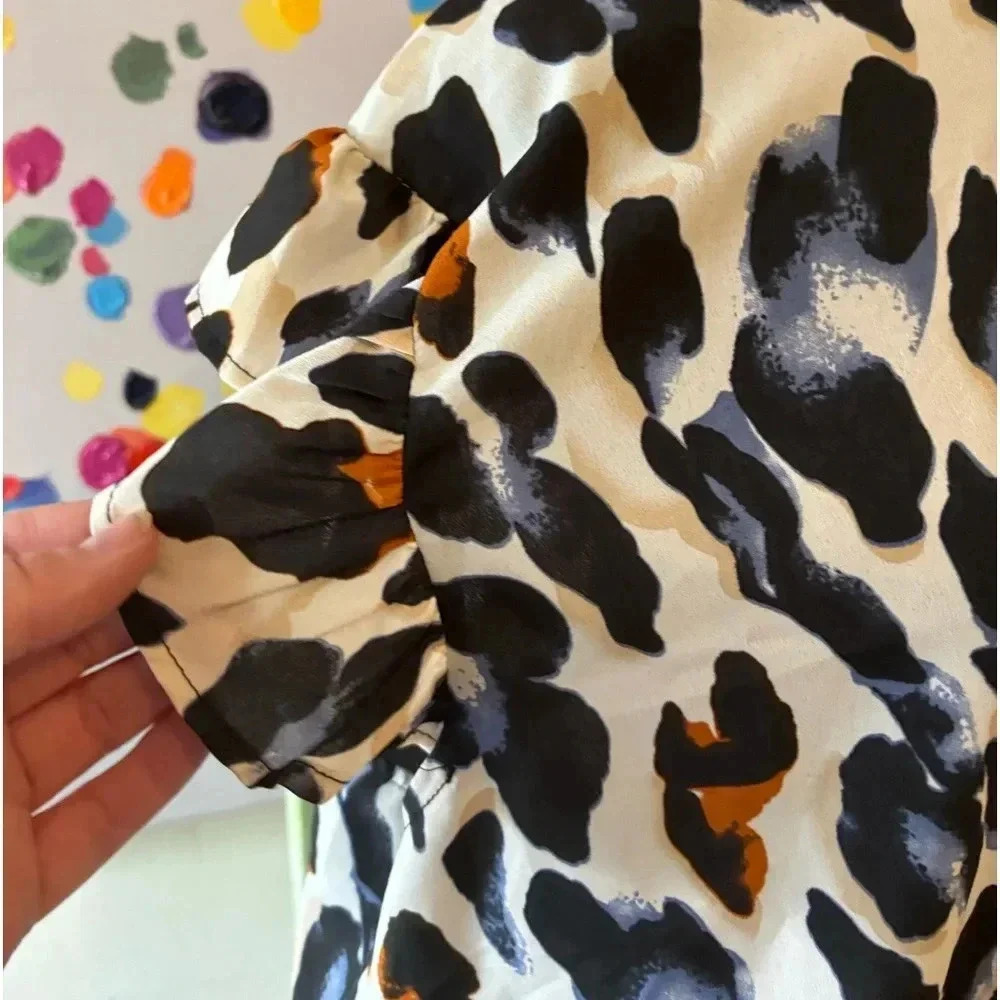 4XL-SHEIN ruffled sleeves animal print plus size top never worn. - Picture 2 of 9